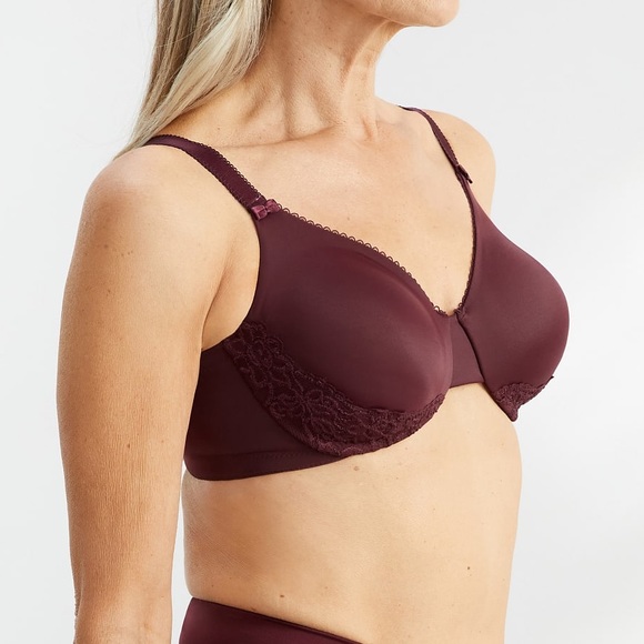 Olga Dark Red Lace Gentle Luxury Lift Bra 42D - Picture 11 of 11